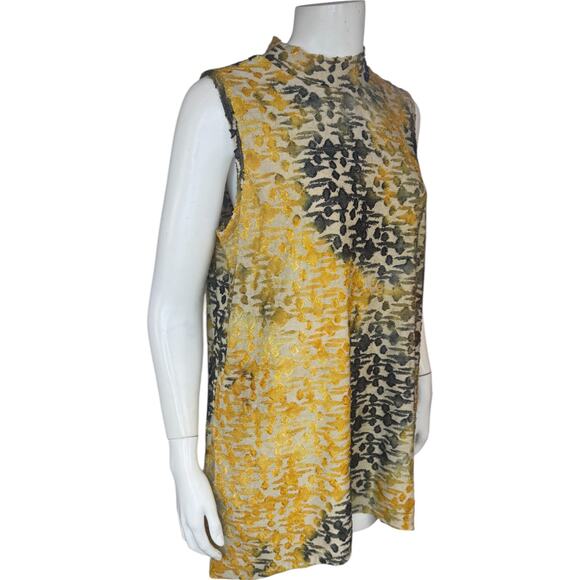 LOGO by Lori Goldstein Tie Dye Clip Jacquard Sleeveless Top Champagne Medium - Picture 11 of 14